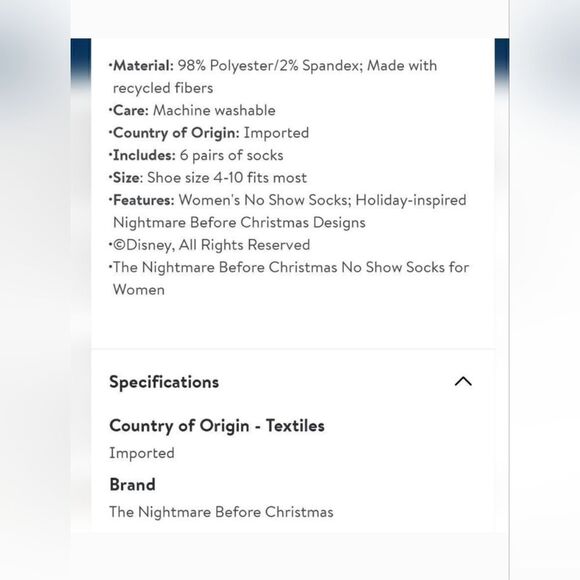 Nwt The Nightmare Before Christmas Holiday Socks Set, one size - Picture 6 of 6